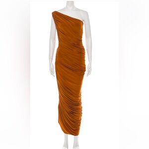 Norma Kamali One Shoulder Orange Dress